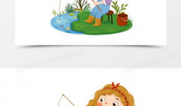 钓鱼漫画图片,漫画中的钓鱼瞬间